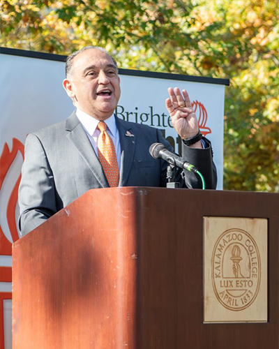 President Jorge G. Gonzalez speaks at the Brighter Light Campaign celebration.